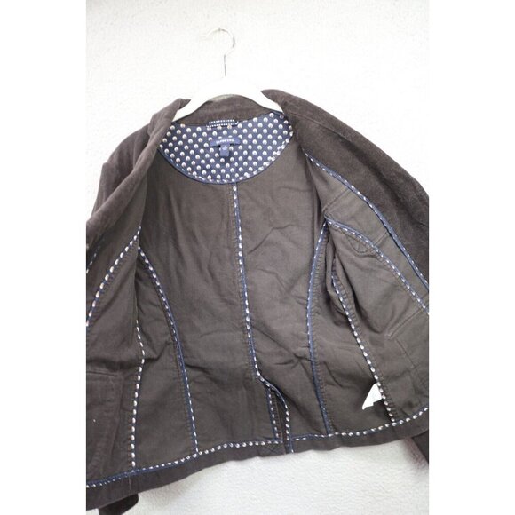 Land's End Women's Brown Corduroy Blazer-Pockets-Size 8-Three Buttons-Business - Picture 8 of 13
